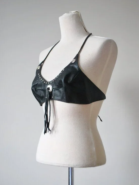 Leather Concho Bra top - Picture 2 of 6
